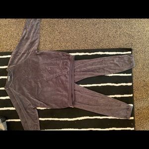 Aerie Grey Velvet Sweat Set